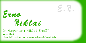 erno niklai business card